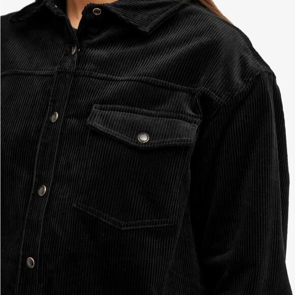 ANINE BING Simon Sloan Shirt Black Corduroy Button Down Long Sleeve Shacket NWT - Picture 9 of 11